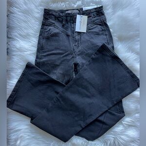 🆕 Kan Can Women's High Rise Flare Jeans Size 24/32 Charcoal Black Stretch Denim